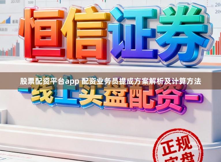 股票配资平台app 配资业务员提成方案解析及计算方法